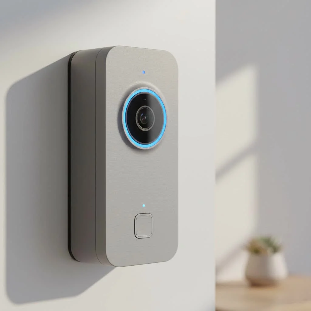Nest smart doorbell installed on a home's exterior