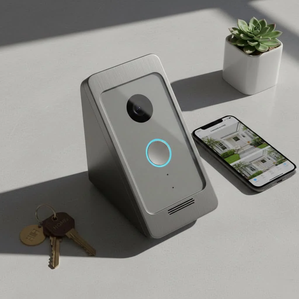 Visualizable smart doorbell with a clear view of a home's entrance