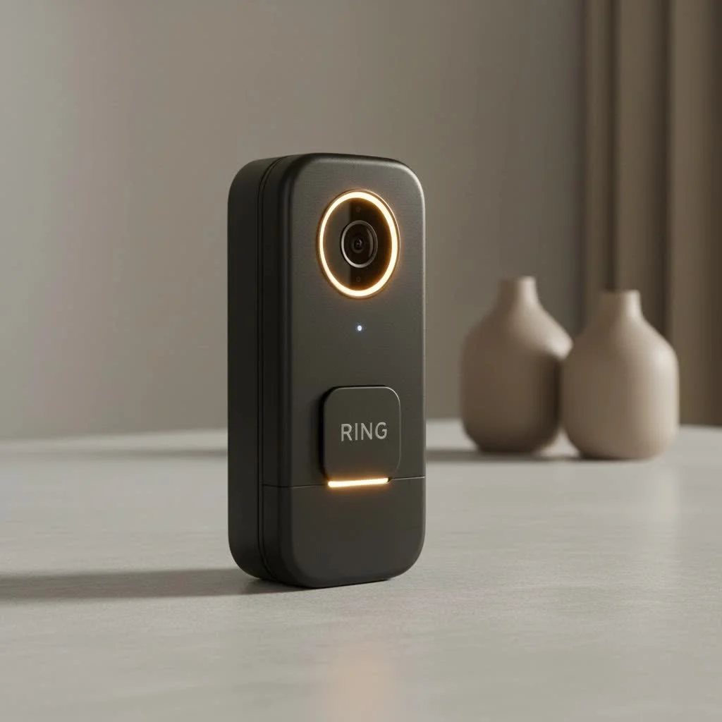 Smart WiFi video doorbell with a clear view of a front porch